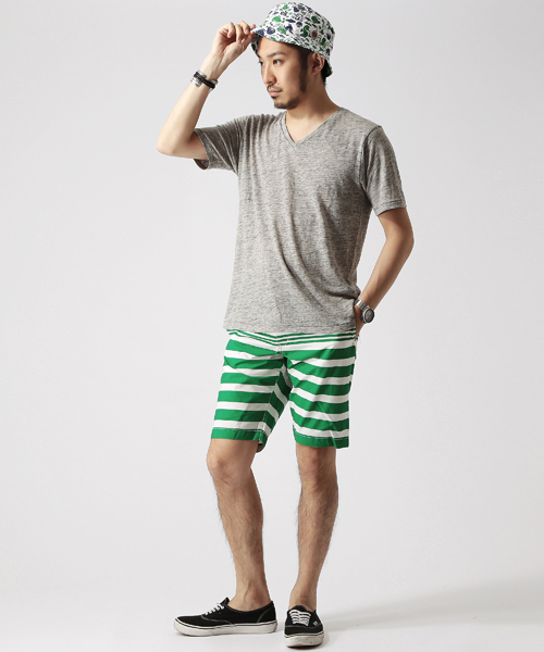 BEAMS（ビームス）の「○BEAMS / ボーダーショーツ（その他パンツ・メンズ・グリーン/ネイビー・SMALL/MEDIUM/LARGE/X-LARGE）」の11枚目の写真