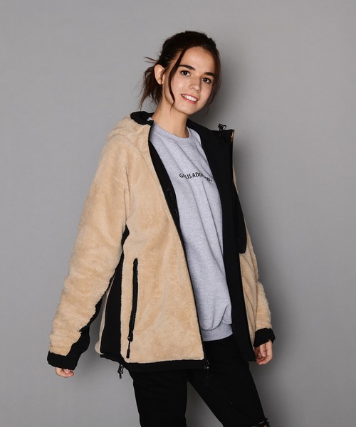 JACKROSE（ジャックローズ）の「裏マイクロボア リバーシブルナイロンフードジャケット（ブルゾン・メンズ・ブラック/ベージュ・M/L/XL）」の15枚目の写真