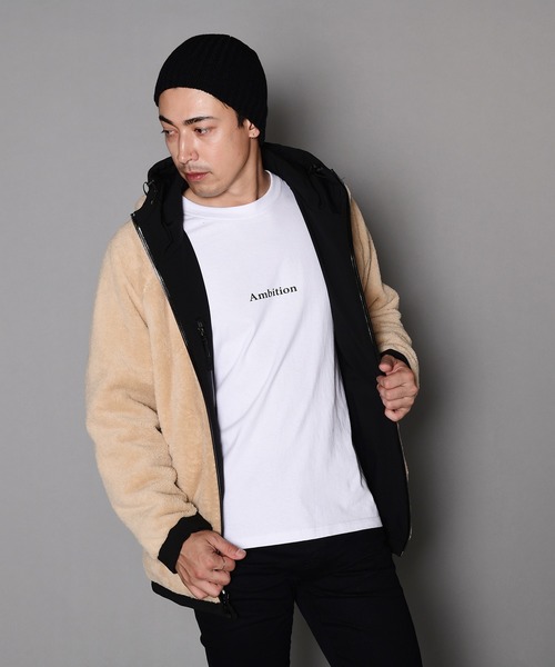 JACKROSE（ジャックローズ）の「裏マイクロボア リバーシブルナイロンフードジャケット（ブルゾン・メンズ・ブラック/ベージュ・M/L/XL）」の9枚目の写真