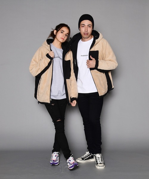 JACKROSE（ジャックローズ）の「裏マイクロボア リバーシブルナイロンフードジャケット（ブルゾン・メンズ・ブラック/ベージュ・M/L/XL）」の21枚目の写真