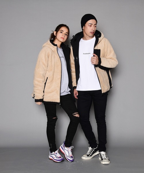 JACKROSE（ジャックローズ）の「裏マイクロボア リバーシブルナイロンフードジャケット（ブルゾン・メンズ・ブラック/ベージュ・M/L/XL）」の19枚目の写真