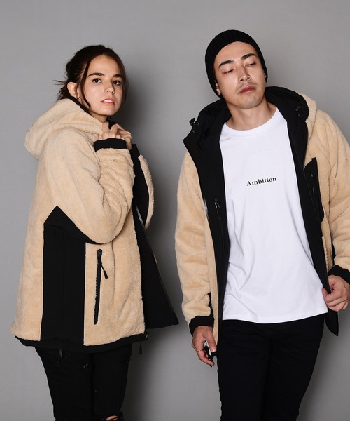 JACKROSE（ジャックローズ）の「裏マイクロボア リバーシブルナイロンフードジャケット（ブルゾン・メンズ・ブラック/ベージュ・M/L/XL）」の12枚目の写真