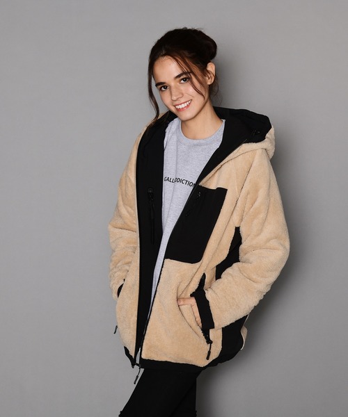 JACKROSE（ジャックローズ）の「裏マイクロボア リバーシブルナイロンフードジャケット（ブルゾン・メンズ・ブラック/ベージュ・M/L/XL）」の7枚目の写真