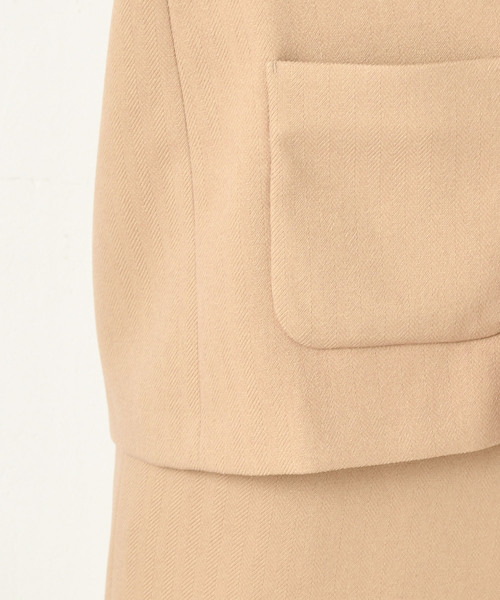 美品　doudou ヘリンボンダブルジャケット ベージュ DouDou（ドゥドゥ）の「ヘリンボンダブルジャケット（テーラード