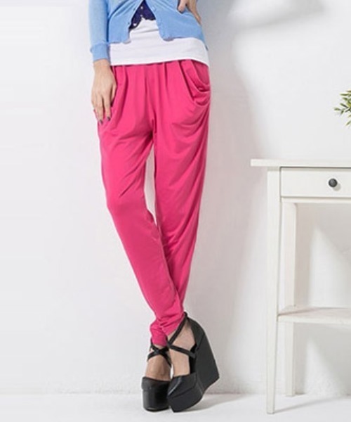 Coo+i（クーイ）の「サルエルパンツ（スウェットパンツ・レディース・ネイビー/ブラック/グレー/チャコールグレー/ブルー/ピンク/ピンク系その他/オレンジ/カーキ/キャメル・L/M/XL）」の9枚目の写真