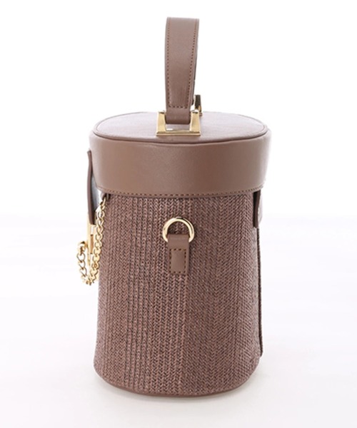 LIPSERVICE（リップサービス）の「サークルストローバッグ（かごバッグ・レディース・ブラウン/アイボリー・FREE）」の5枚目の写真