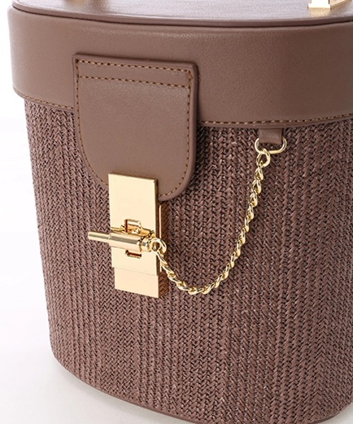 LIPSERVICE（リップサービス）の「サークルストローバッグ（かごバッグ・レディース・ブラウン/アイボリー・FREE）」の7枚目の写真