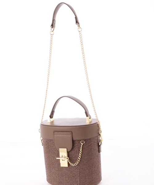 LIPSERVICE（リップサービス）の「サークルストローバッグ（かごバッグ・レディース・ブラウン/アイボリー・FREE）」の9枚目の写真