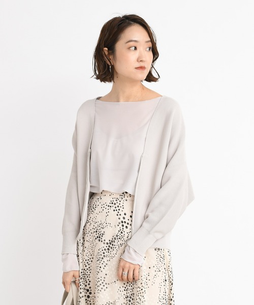 DouDou（ドゥドゥ）の「ジップカーディガン（カーディガン/ボレロ・レディース・オフホワイト/モカ/グレイッシュベージュ・FREE）」の11枚目の写真