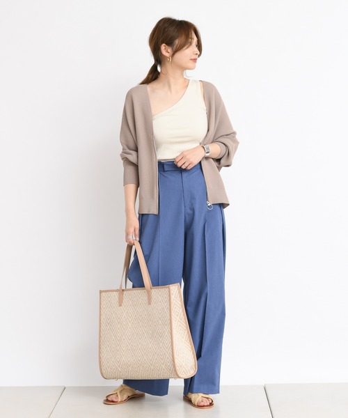 DouDou（ドゥドゥ）の「ジップカーディガン（カーディガン/ボレロ・レディース・オフホワイト/モカ/グレイッシュベージュ・FREE）」の19枚目の写真