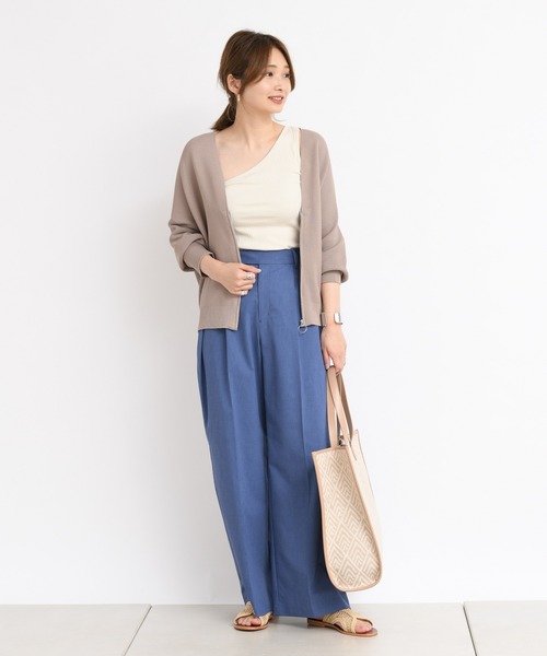 DouDou（ドゥドゥ）の「ジップカーディガン（カーディガン/ボレロ・レディース・オフホワイト/モカ/グレイッシュベージュ・FREE）」の16枚目の写真