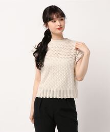 KOBE LETTUCE | 透かし編みフレンチスリーブニットトップス(ニット/セーター)