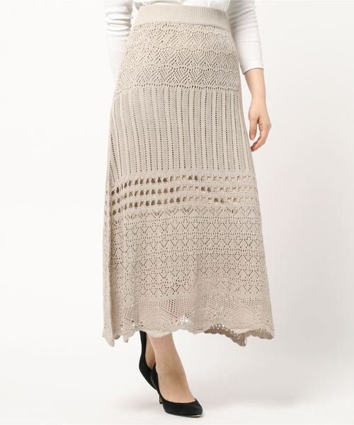 archives（アルシーヴ）の「【setupにも】クロシェニットスカート（スカート・レディース・ベージュ/ブラウン/ブルー・MEDIUM）」の3枚目の写真