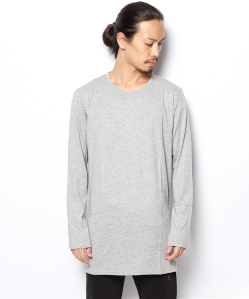 Lui's(ルイス)の「Lui’sサイドスリットロングTシャツ(ロングタイプ)(Tシャツ/カットソー・メンズ・ブラック/オフホワイト/グレー・SMALL/MEDIUM)」の11枚目の写真