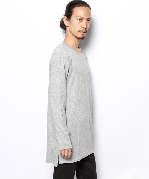 Lui's(ルイス)の「Lui’sサイドスリットロングTシャツ(ロングタイプ)(Tシャツ/カットソー・メンズ・ブラック/オフホワイト/グレー・SMALL/MEDIUM)」の5枚目の写真