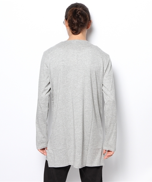 Lui's(ルイス)の「Lui’sサイドスリットロングTシャツ(ロングタイプ)(Tシャツ/カットソー・メンズ・ブラック/オフホワイト/グレー・SMALL/MEDIUM)」の6枚目の写真