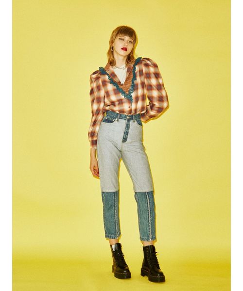 jouetie(ジュエティ)の「ジップスリットデニム(デニムパンツ・レディース・ライトブルー/ブラック・SMALL/MEDIUM)」の10枚目の写真