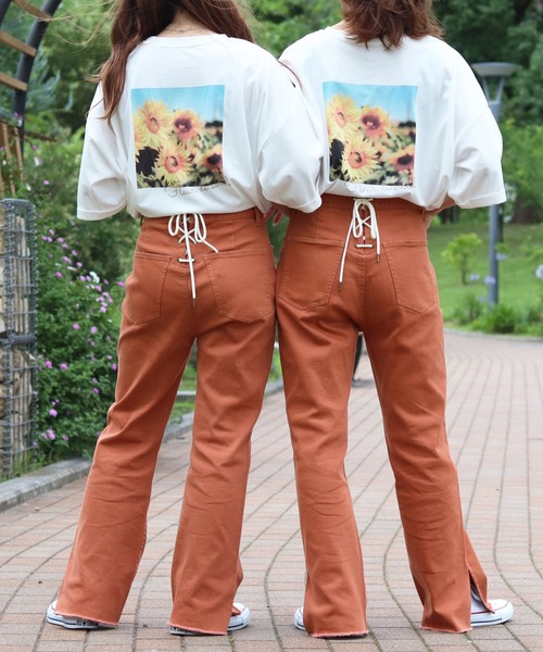 PairPair（ペアペア）の「バックレースアップフレアパンツ（その他パンツ・レディース・オレンジ/アイボリー・SMALL/MEDIUM）」の10枚目の写真