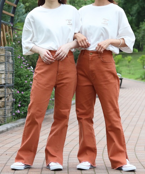 PairPair（ペアペア）の「バックレースアップフレアパンツ（その他パンツ・レディース・オレンジ/アイボリー・SMALL/MEDIUM）」の5枚目の写真