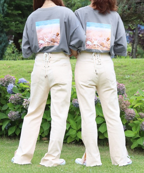 PairPair（ペアペア）の「バックレースアップフレアパンツ（その他パンツ・レディース・オレンジ/アイボリー・SMALL/MEDIUM）」の7枚目の写真