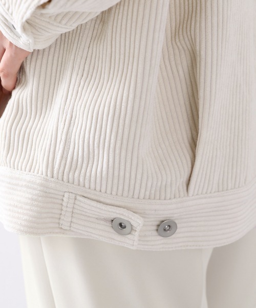 LOWRYS FARM（ローリーズファーム）の「コーデュロイノーカラーブルゾン　891422（ノーカラージャケット・レディース・アイボリー/ブラウン/ベージュ・FREE）」の13枚目の写真