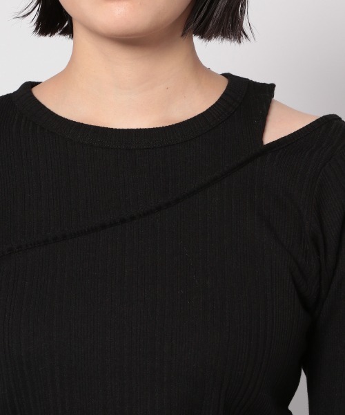 PAGEBOY（ページボーイ）の「ショルダースリットショートスリーブプルオーバー（Tシャツ/カットソー・レディース・ブラック/オフホワイト/モカ・FREE）」の9枚目の写真