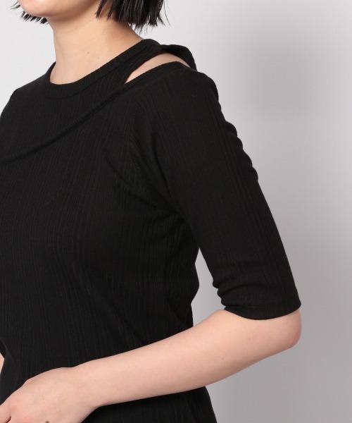 PAGEBOY（ページボーイ）の「ショルダースリットショートスリーブプルオーバー（Tシャツ/カットソー・レディース・ブラック/オフホワイト/モカ・FREE）」の6枚目の写真