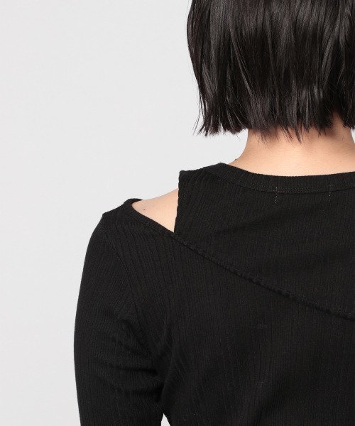 PAGEBOY（ページボーイ）の「ショルダースリットショートスリーブプルオーバー（Tシャツ/カットソー・レディース・ブラック/オフホワイト/モカ・FREE）」の8枚目の写真