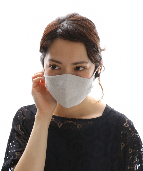 PUAL CE CIN(ピュアルセシン)の「JAPAN MADE シームレス和紙マスク(マスク・レディース・グレー/オフホワイト/ミント/ピンク系その他・FREE)」の3枚目の写真