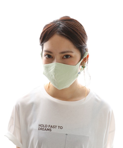 PUAL CE CIN(ピュアルセシン)の「JAPAN MADE シームレス和紙マスク(マスク・レディース・グレー/オフホワイト/ミント/ピンク系その他・FREE)」の4枚目の写真