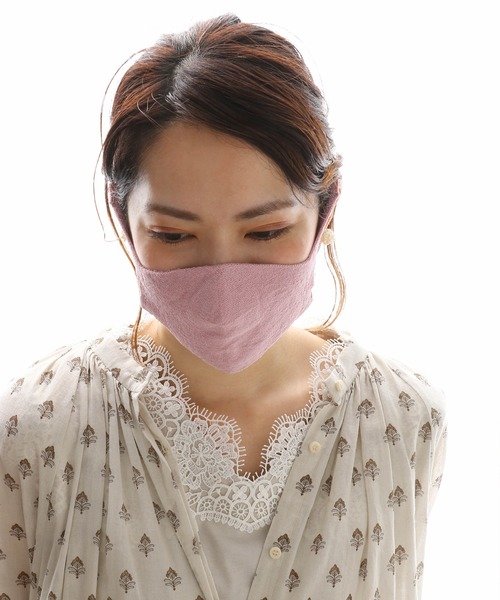 PUAL CE CIN(ピュアルセシン)の「JAPAN MADE シームレス和紙マスク(マスク・レディース・グレー/オフホワイト/ミント/ピンク系その他・FREE)」の5枚目の写真