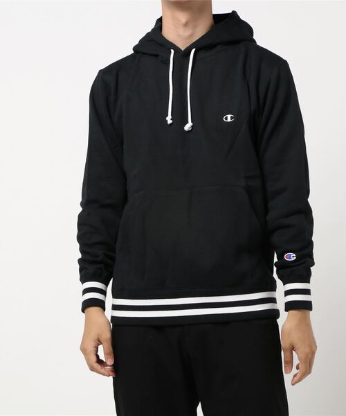 Champion（チャンピオン）の「Campionプルオーバースウェットパーカー（パーカー・メンズ・グレー/ブラック/オフホワイト・L/M/XL）」の2枚目の写真