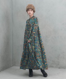 manana suerte | manana  フラワープリントティアードワンピース(ワンピース)