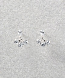 K10 ホワイトゴールド キュービックジルコニア ピアス BLOOM/ブルーム