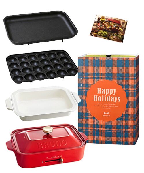 BRUNO(ブルーノ)の「《Happy Holidays》コンパクトホットプレート+鍋 ギフトセット(キッチン家電・レディース・ホワイト/ネイビー/レッド/ピンク/ライトブルーグレー/ブラック・フリ-)」の6枚目の写真