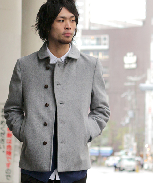 GIORDANO（ジョルダーノ）の「メルトンショールカラージャケット（ブルゾン・メンズ・グレー/ネイビー/ブラック・MEDIUM/LARGE）」の2枚目の写真