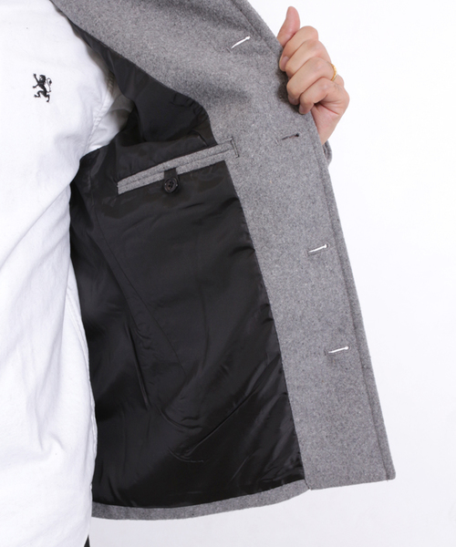 GIORDANO（ジョルダーノ）の「メルトンショールカラージャケット（ブルゾン・メンズ・グレー/ネイビー/ブラック・MEDIUM/LARGE）」の8枚目の写真