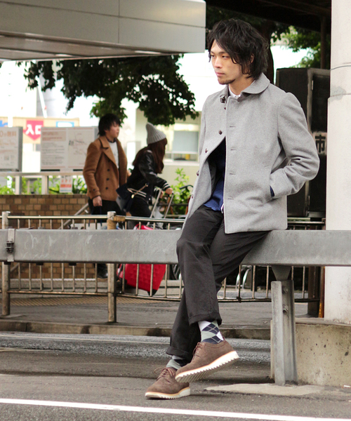 GIORDANO（ジョルダーノ）の「メルトンショールカラージャケット（ブルゾン・メンズ・グレー/ネイビー/ブラック・MEDIUM/LARGE）」の12枚目の写真