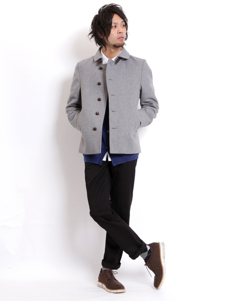 GIORDANO（ジョルダーノ）の「メルトンショールカラージャケット（ブルゾン・メンズ・グレー/ネイビー/ブラック・MEDIUM/LARGE）」の14枚目の写真