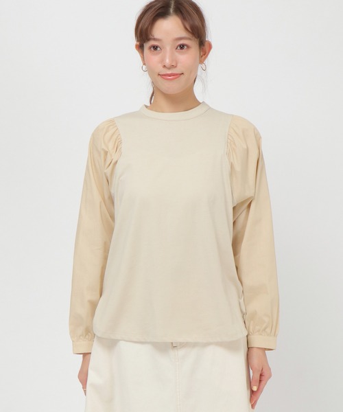 LBC（エルビーシー）の「フハクキリカエＴブラウス（Tシャツ/カットソー・レディース・ホワイト/ブラック/ベージュ・M/L）」の9枚目の写真