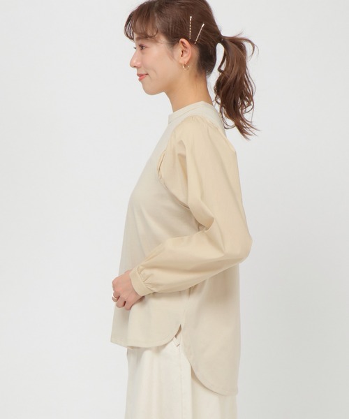 LBC（エルビーシー）の「フハクキリカエＴブラウス（Tシャツ/カットソー・レディース・ホワイト/ブラック/ベージュ・M/L）」の7枚目の写真
