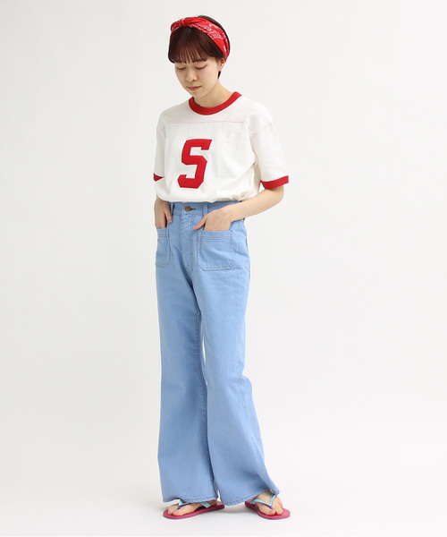 CHILD WOMAN（チャイルドウーマン）の「12ozデニム フレアパンツ（デニムパンツ・レディース・レッド/サックスブルー/ブルー/ネイビー/その他・38/36）」の22枚目の写真