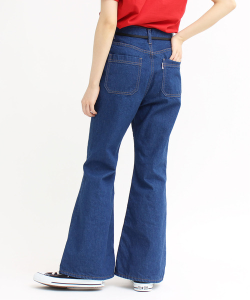 CHILD WOMAN（チャイルドウーマン）の「12ozデニム フレアパンツ（デニムパンツ・レディース・レッド/サックスブルー/ブルー/ネイビー/その他・38/36）」の7枚目の写真