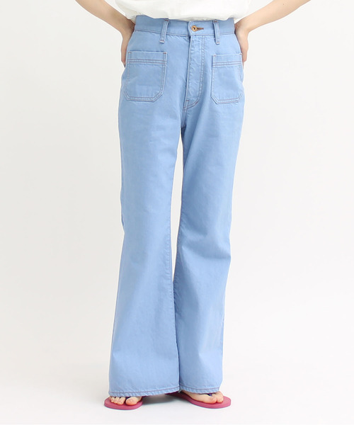 CHILD WOMAN（チャイルドウーマン）の「12ozデニム フレアパンツ（デニムパンツ・レディース・レッド/サックスブルー/ブルー/ネイビー/その他・38/36）」の20枚目の写真