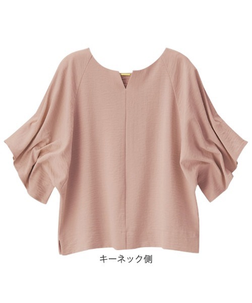 GeeRA(ジーラ)の「3WAYゴールドプレート袖ボリュームタックドルマンブラウス(シャツ/ブラウス・レディース・スモークピンク/ベージュ/ブラック/ブルー・X-LARGE/LARGE/XX-LARGE/SMALL/MEDIUM)」の19枚目の写真