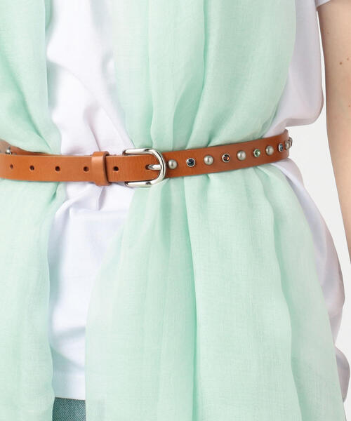 ISABEL MARANT（イザベルマラン）の「ISABEL MARANT KERRIA レザースタッズベルト（ベルト・レディース・ベージュ・M）」の2枚目の写真