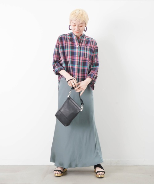 blanc basque(ブランバスク)の「BLANC basque ブランバスク マドラスチェック パールボタンシャツ(シャツ/ブラウス・レディース・ベージュ/ピンク・FREE)」の12枚目の写真