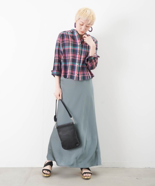 blanc basque(ブランバスク)の「BLANC basque ブランバスク マドラスチェック パールボタンシャツ(シャツ/ブラウス・レディース・ベージュ/ピンク・FREE)」の11枚目の写真