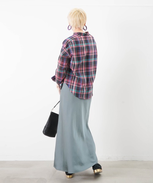 blanc basque(ブランバスク)の「BLANC basque ブランバスク マドラスチェック パールボタンシャツ(シャツ/ブラウス・レディース・ベージュ/ピンク・FREE)」の8枚目の写真