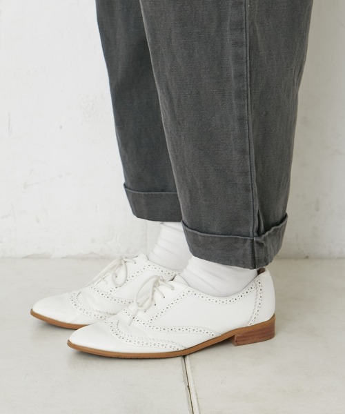 PUAL CE CIN（ピュアルセシン）の「綿麻タックパンツ（その他パンツ・レディース・オフホワイト/ナチュラル/チャコールグレー・FREE）」の10枚目の写真